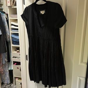 Maeve tiered black dress